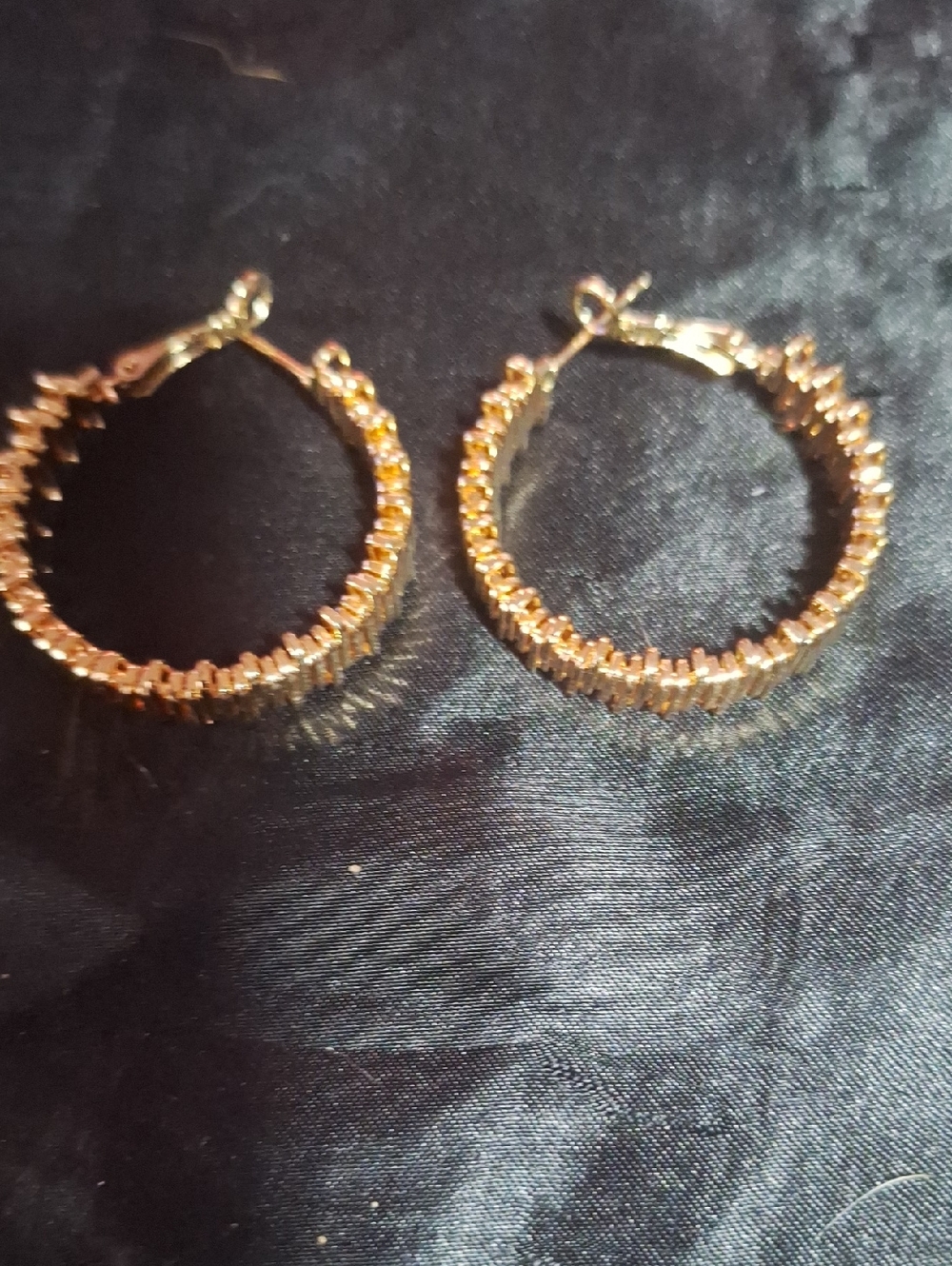 Gold Crystal Hoop Earrings - Women Jewelry